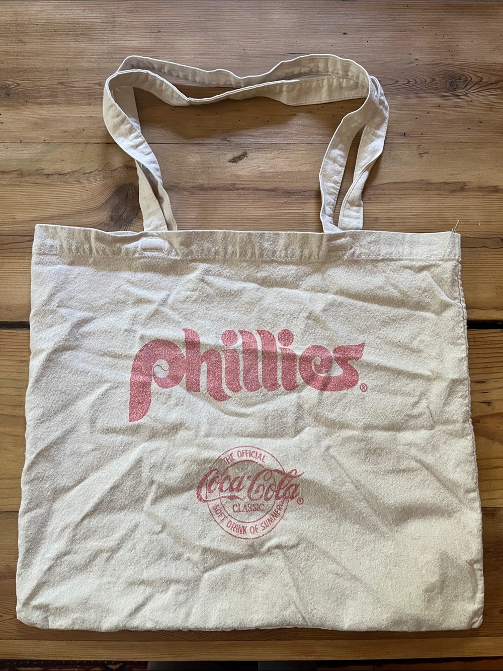 Phillies Coca-Cola WPXT-TV 51 Portland Canvas Book Bag Tote Shopper Logos